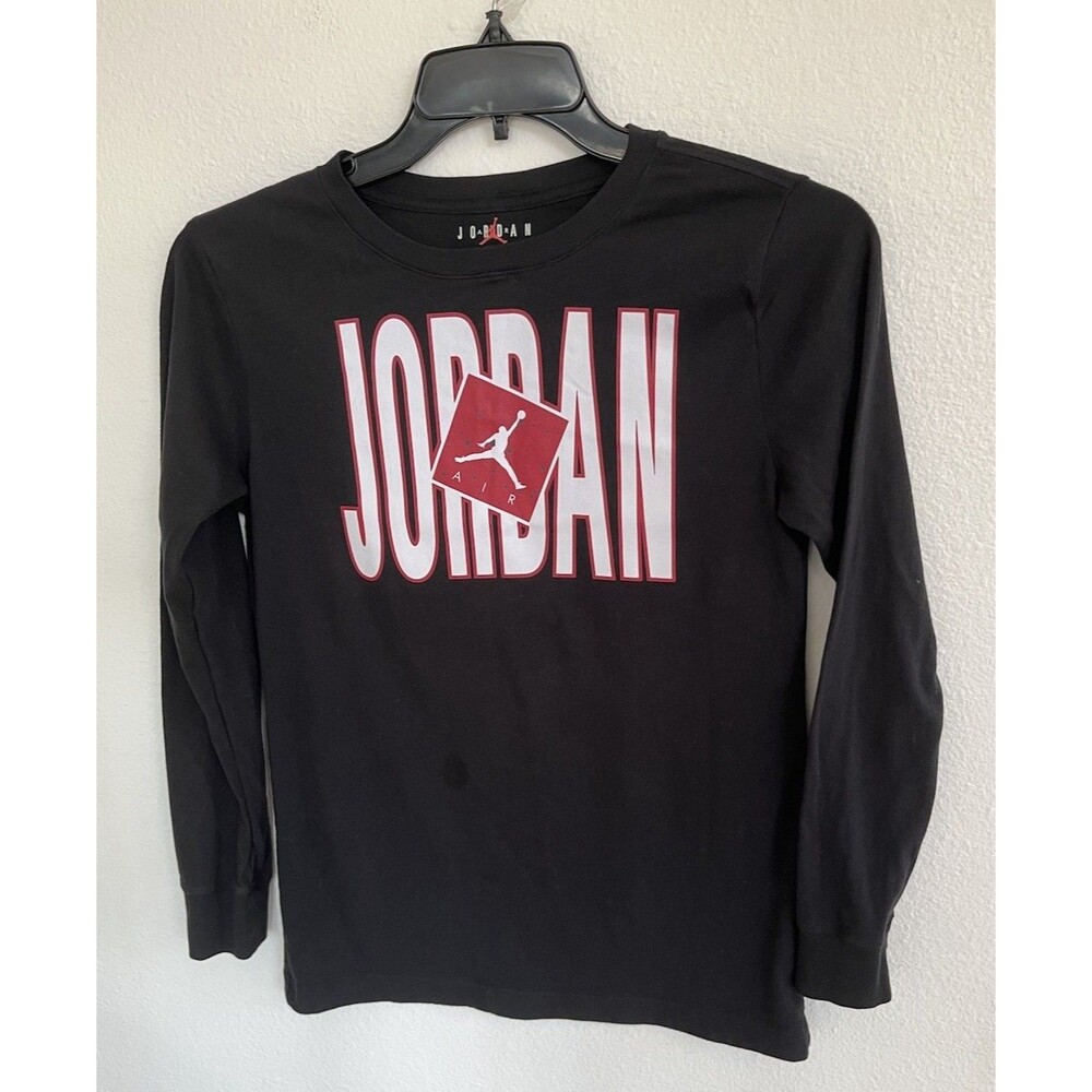 Jordan Boys Jumpman Graphic T-Shirt Sz XL/13-15 Years Black Cotton Blend Casual